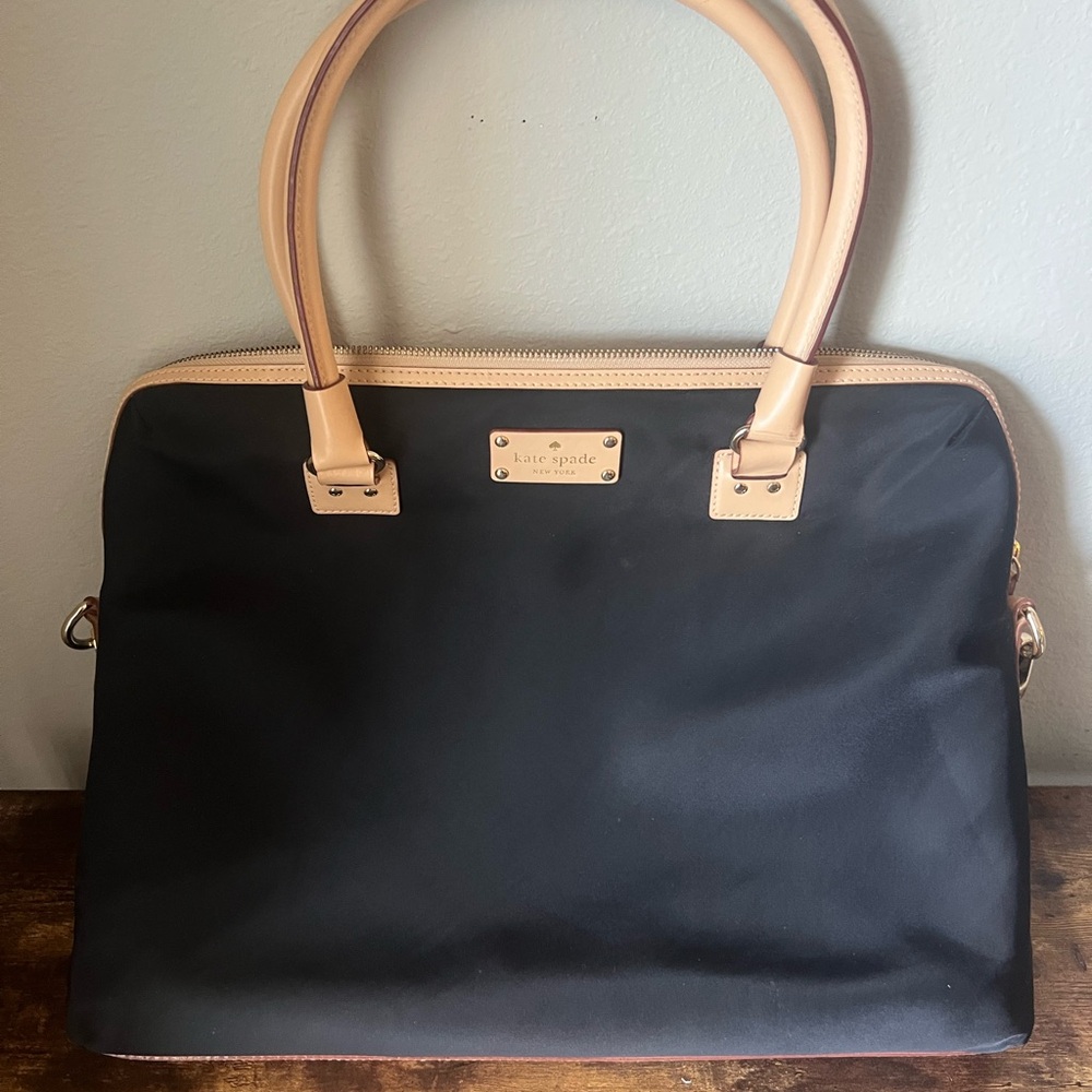 Kate Spade Navy and Beige Laptop Bag